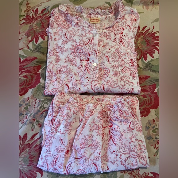 Vtg VERMONT COMPANY STORE Size 1X PJ Pajama White & Red Button Front Bloomer USA - Picture 14 of 16